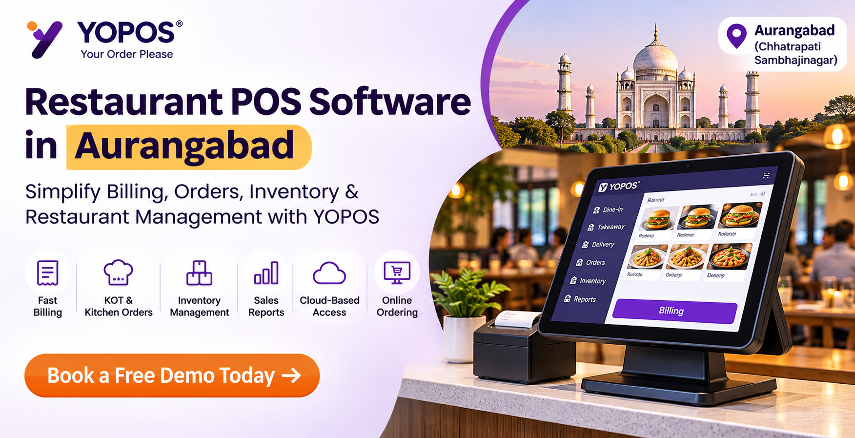 Restaurant POS Software in Aurangabad: Simplify Billing, Orders & Restaurant Management with YOPOS